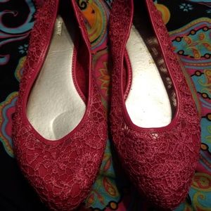 Pink Lace Flats